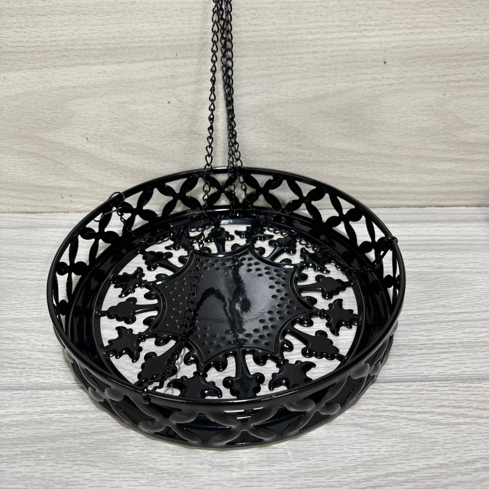 Black Metal Hanging Planter Basket 12 Rustic Farmhouse Boho Indoor Outdoor 10x2"